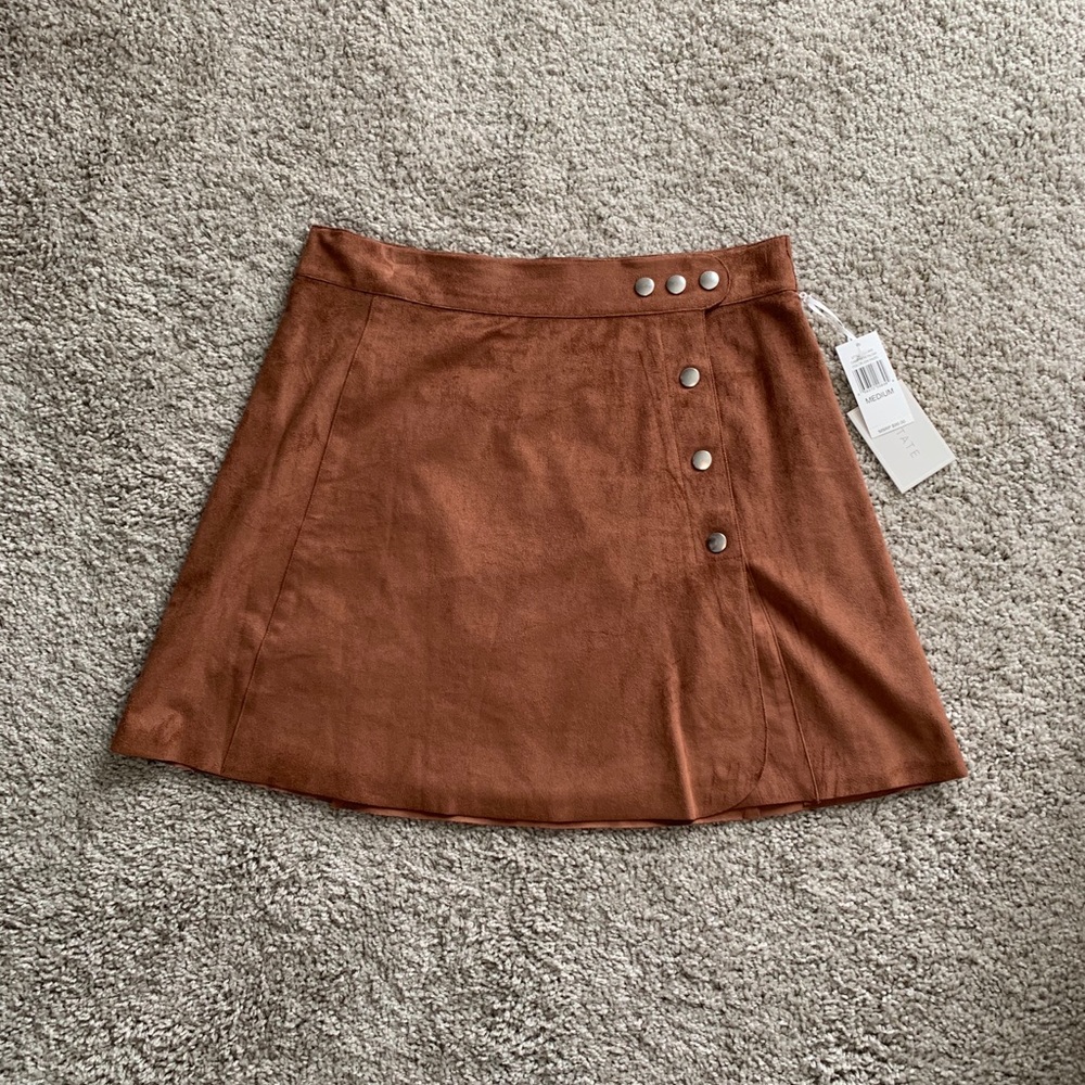 1 State faux suede skirt